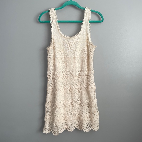 EUC Urban Outfitters Staring At Stars Crochet Multi Tier Sleeveless Dress Size M - Picture 2 of 10